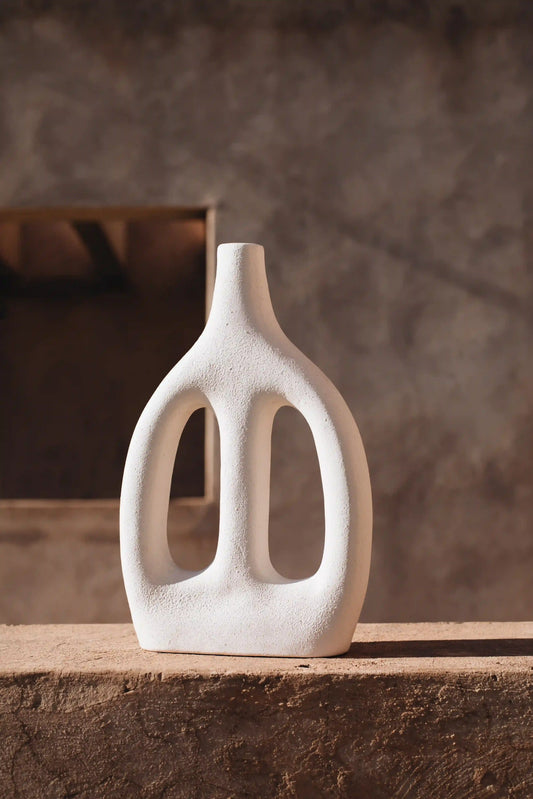 Vase en céramique blanc Tadart